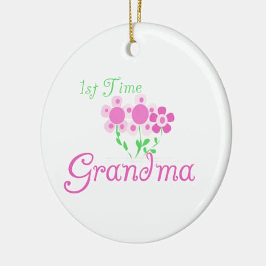 1e keer Grootmaroze bloemen cadeautjes Keramisch Ornament (Links)