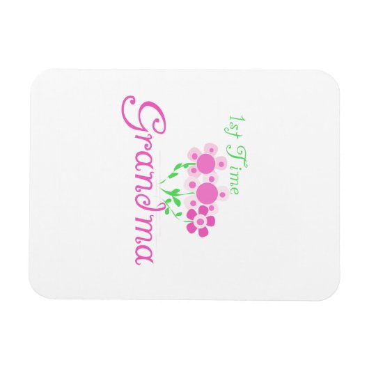 1e keer Grootmaroze bloemen cadeautjes Magneet (Horizontaal)