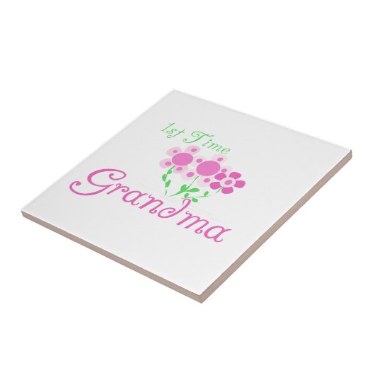 1e keer Grootmaroze bloemen cadeautjes Tegeltje (Zijkant)