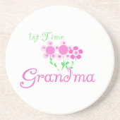 1e keer Grootmaroze bloemen cadeautjes Zandsteen Onderzetter (Voorkant)