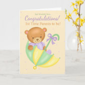 1e keer Kaart zwangerschapsfelicitaties (Gele Bloem)