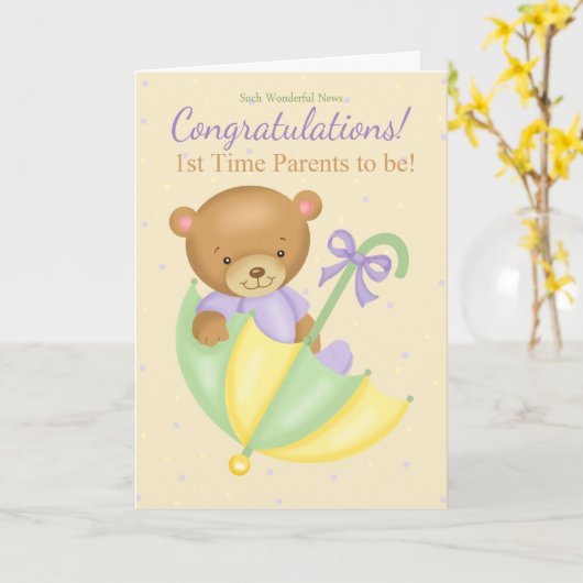 1e keer Kaart zwangerschapsfelicitaties (Gele Bloem)