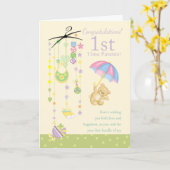 1e keer Kaart zwangerschapsfelicitaties (Gele Bloem)