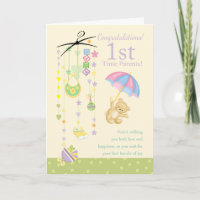 1e keer Kaart zwangerschapsfelicitaties
