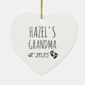 1e keer oma chique hart zwangerschap aankondiging keramisch ornament (Achterkant)