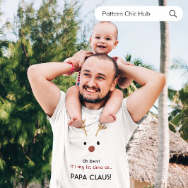 1e keer papa claus wit moderne familie kerst t-shirt