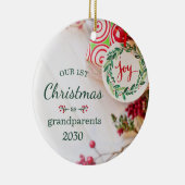 1e kerst als grootouders foto keramisch ornament (Rechts)