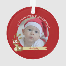 1e kerst als grootouders op maat Ornament