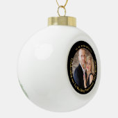 1e kerst als meneer mevrouw huwelijksjubileum FOTO Keramische Bal Ornament (Links)