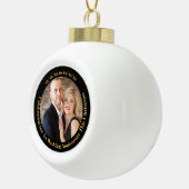 1e kerst als meneer mevrouw huwelijksjubileum FOTO Keramische Bal Ornament (Rechts)