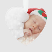 1e kerst Baby foto w jaar cadeau Ornament (voorkant)