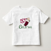 1e kerst-Baby in Stocking Kinder Shirts (Voorkant)