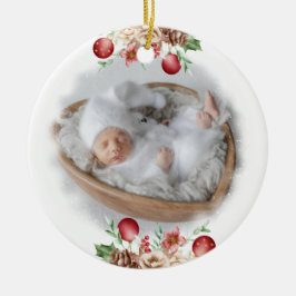1e Kerst Baby Vakantie accent Keramisch Ornament