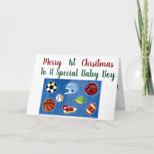 ***1e KERST **BABYBOY*** MET OVERVOL TOYS Feestdagen Kaart (Voorkant)