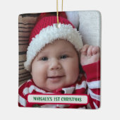 1e Kerst Dubbelzijdige Foto Keramisch Ornament (Links)