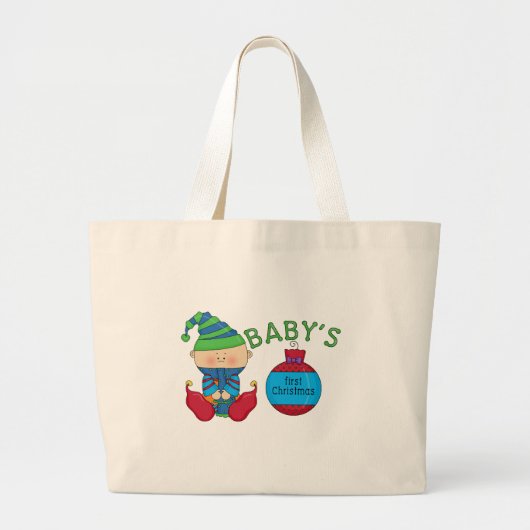 1e Kerst Elf Tshirts en geschenken Grote Tote Bag (Voorkant)