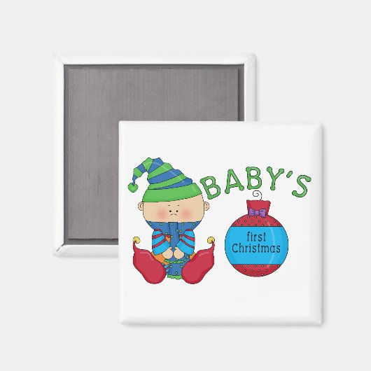 1e Kerst Elf Tshirts en geschenken Magneet (Voorkant / Achterkant)