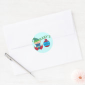 1e Kerst Elf Tshirts en geschenken Ronde Sticker (Envelop)