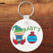 1e Kerst Elf Tshirts en geschenken Sleutelhanger (Voorkant)