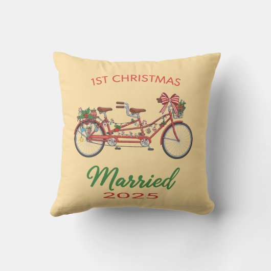 1e kerst getrouwd 2025 | Pasgetrouwd stel Kussen (Achterkant)