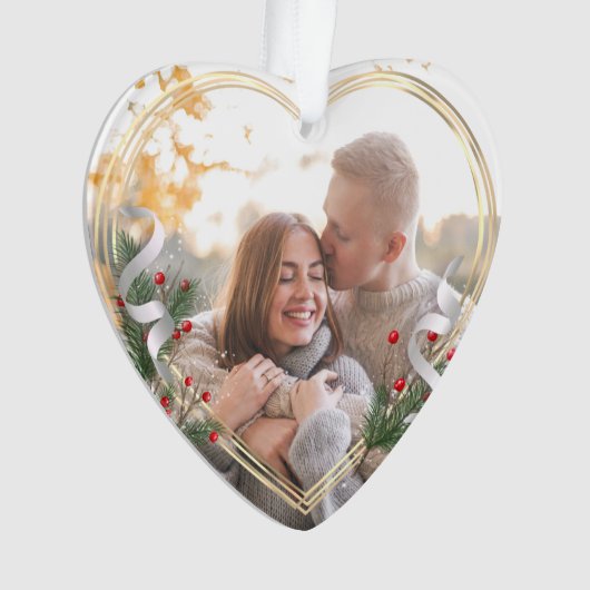 1e kerst Getrouwde Passen getrouwd 2-zijdig Ornament (voorkant)