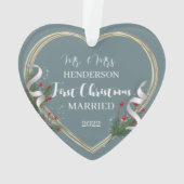 1e kerst Getrouwde Passen getrouwd 2-zijdig Ornament (achterkant)