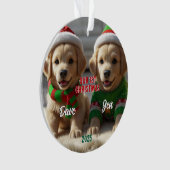 1e Kerst Golden Retriever Gepersonaliseerd Ornament (voorkant)