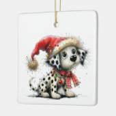 1e kerst grillige Dalmatische Puppy Gepersonalisee Keramisch Ornament (Links)