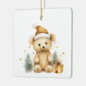 1e kerst grillige Schattigee teddybeer Gepersonali Keramisch Ornament (Links)