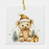 1e kerst grillige Schattigee teddybeer Gepersonali Keramisch Ornament (Voorkant)