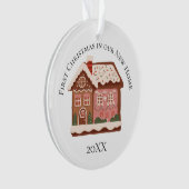 1e kerst in onze nieuwe huis kerststolp ornament (voorkant)