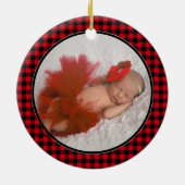 1e kerst Memere Pepere foto Keramisch Ornament (Achterkant)