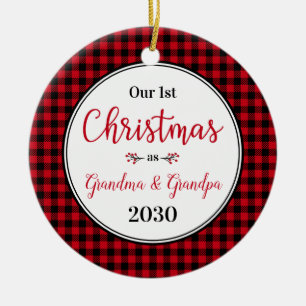 1e kerst Oma Opa foto Keramisch Ornament