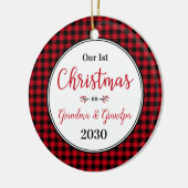 1e kerst Oma Opa foto Keramisch Ornament (Links)