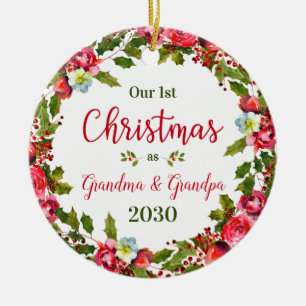 1e kerst Oma Opa foto Keramisch Ornament