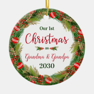 1e kerst Oma Opa foto Keramisch Ornament