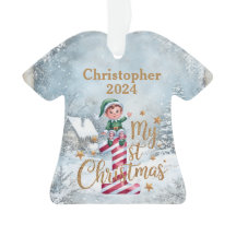 1e kerst Persoonlijke Acryl T-Shirt