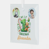 1e kerst snoepriet peperkoek foto ornament (Voorkant links)