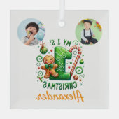 1e kerst snoepriet peperkoek foto ornament (Achterkant)