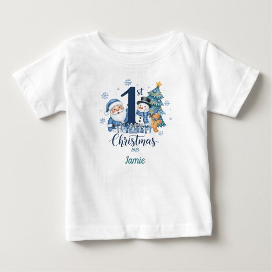 1e kerst-trui Blauw Aanpassen (Voorkant)