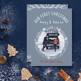 1e Kerst Vrolijk & Getrouwd Nieuwhuwelijken Feestdagenkaart