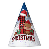 1e Kerst Witte Sneeuw Baby Rendier Blauwe Hemel Feesthoedjes (Voorkant)