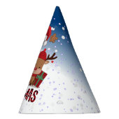 1e Kerst Witte Sneeuw Baby Rendier Blauwe Hemel Feesthoedjes (Rechts)