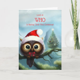 1e Kerstbaby's Eerste Kerst met Schattigee Uil Kaart