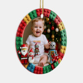 1e kerstfeest 2-zijdig, Helder Begin Keramisch Ornament (Rechts)