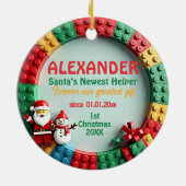 1e kerstfeest 2-zijdig, Helder Begin Keramisch Ornament (Achterkant)