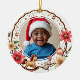 1e kerstfeest 2-zijdig, Toy Box Treasures Keramisch Ornament