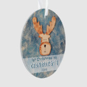 1e kerstfeest als grootouders Schattige herten Vak Ornament (voorkant)