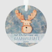 1e kerstfeest als grootouders Schattige herten Vak Ornament (achterkant)