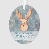 1e kerstfeest als grootouders Schattige herten Vak Ornament (voorkant)